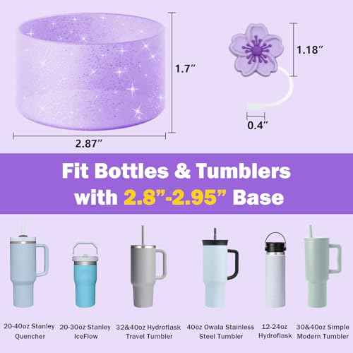 Glitter Bling Silicone Boot for Stanley Cup 20 oz 30 oz 40 oz, Protector Cover for Stanley Cup Bottom, Cup Accessories Straw Cover