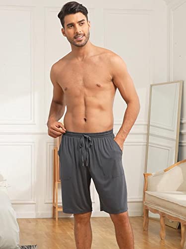 COLORFULLEAF Men Pajama Shorts Bamboo Rayon Lightweight Sleepwear
