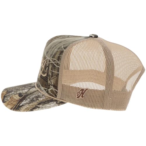 HOOEY OG Adjustable Snapback Trucker Hat - Mesh Back, Rope Detail, OSFA, Camo/Tan