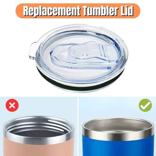 2 Pack 40 oz Replacement Lids Only Compatible with Silver Buffalo Stainless Steel Tumbler, Leak-Proof Splash Resistant Tumbler Top Replacement Reusable Tumbler Cover