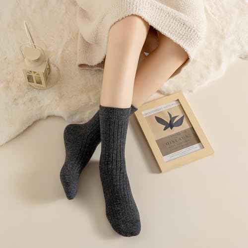 Wool Socks for Women - Winter Womens Socks 5 Pairs Soft Thermal Sock Fuzzy Warm Sock for Women Men