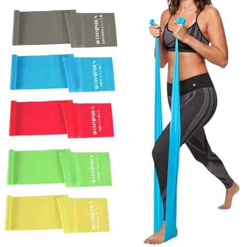 5 Pcs Professional Resistance Bands. Latex-Free, Elastic Band, Work Out Bands, Stretch Bands for Working Out Women or Men, Exercise Bands Set for Physical Therapy, Yoga, Pilates