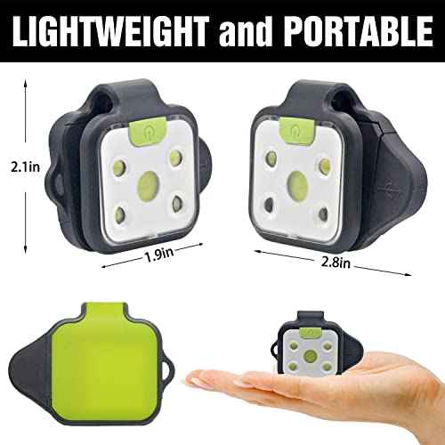 Outdoor Night Running Lights, 2Pack LED Running Lights for Runners with Rechargeable Battery for Camping, Hiking, Running, Jogging, Outdoor Adventure