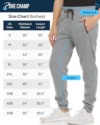 Pure Champ 3-Pack Men's Fleece Sweatpants with Zipper Pockets – Standard / X-Large