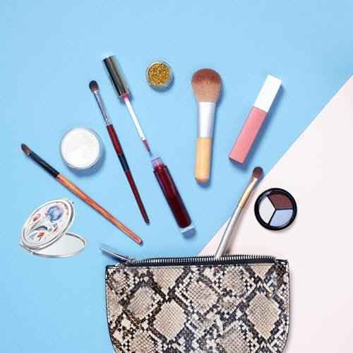 18 Pack Sublimation Blanks Pocket Mirror Cosmetic Compact Travel Folding Mirrors for Makeup Women Wending Party Cute Round Shaped