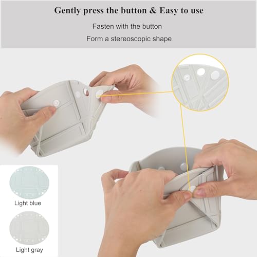 Collapsible Silicone Camping Bowl - Light Blue Portable Folding Picnic Dish