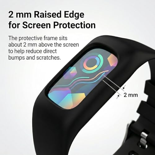 Black One-Piece Silicone Fitness Tracker Band for Fitbit Charge 3-6 with Metal Buckle
