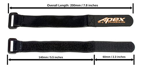HD Rubberized Battery Straps 20mm x 200mm Non-Slip for RC Drones Cars Pack of 5