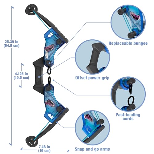 Blue Light-Up FireTek Bow and Arrows Archery Set for Outdoor Play, Ages 14+