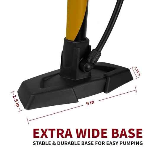 BV Bicycle Pump Durable Bike Floor Pump 17/24 inch Smart Valve Head, 160 psi, Automatically Reversible Presta and Schrader