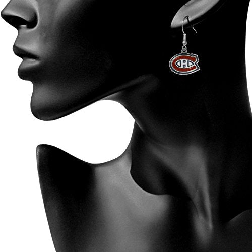 NHL Dangle Earrings - Montreal Canadiens Variation, Team Enamel Jewelry