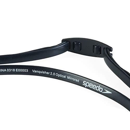 Speedo Unisex-Adult Mirrored Vanquisher 2.0 Swim Goggles - Smoke Blue