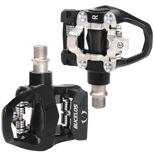 Dual Clip Pedals Compatible with Peloton & Spin Bikes - Aluminum & SPD/Delta Cleats