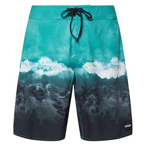 Oakley Mens Whitewash 20" Boardshort Board Shorts, Mint Green Wave, 32 US