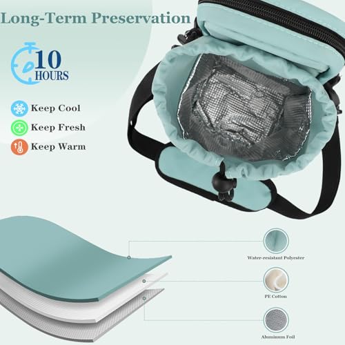 Water Bottle Holder with Strap - Turquoise 32/40oz Insulated Sling Bag for Hiking & Outdoors