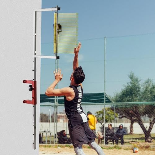 Wall Mounted Vertical Jump Tester 47.24''-137.8" Adjustable Height Vertical Jump Measurement Tool, Outdoor/Indoor Vertical Jump Trainer for Measuring Test, Basketball Volleyball Training (Yellow)