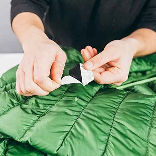 GEAR AID Tenacious Tape Hex ? 2.5¡± & 1.5¡± Repair Patches (4 Patches: Two 2.5¡± & Two 1.5¡±, Black) ? Peel-and-Stick Outdoor Nylon Fabric to Fix Holes and Burns in Down Jackets, Rain Gear and Tents