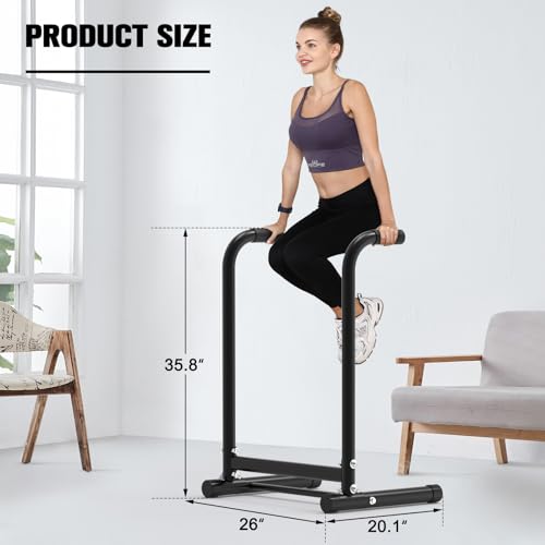 Dip Bar for Home Gym - 400LBS Capacity, Black-02