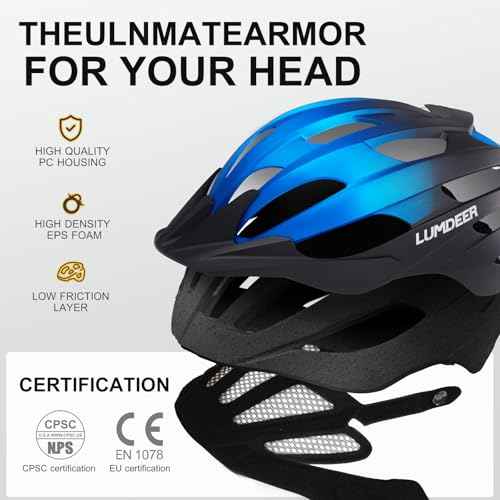 Lumdeer RC1 Bike Helmet for Adults - Superior 24 Airflow Road Cycling Bicycle Helmet Lightweight, USB Rechargeable Light, Ajustable Dial &Strap, Magnetic Goggles or Visor