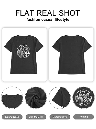 Plus Size Women's Graphic T-Shirt Short Sleeve Top - S Grey / 4X-Large