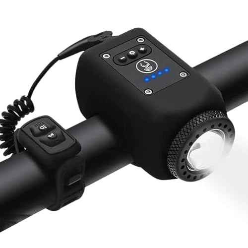 Electric Bike Horn Bike Light 2 in 1; 110 dB Bicycle Horn 5 Sound Modes with Rechargeable Battery Waterproof Bicycle Light with Horn for Kids Boys Adults Mountain Bike