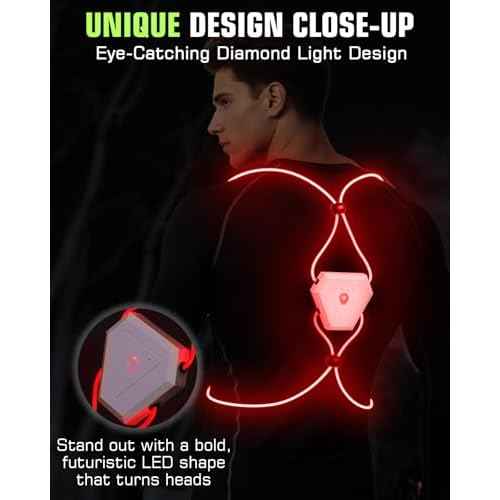 Zacro Reflective Running Vest 11 Light Modes 360¡ÆHigh Visibility Light up Running Vest for Cycling, Dog Walking, Rechargeable & Adjustable Illuminated Night Safety Reflective Gear Women & Men