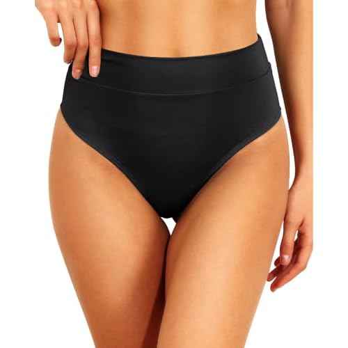 Tempt Me Women High Waisted Cheeky Bikini Bottoms Tummy Control Scrunch Butt Swim Bottom Only