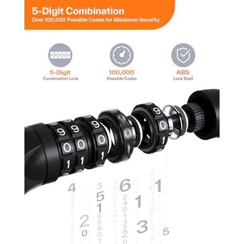 Sportneer Bike Lock: 5 Digit Combination High Security Anti Theft Bike Chain Lock - 3.2/3.6/4ft Heavy Duty Keyless Bicycle Lock for Bike, Motorcycle, Scooter, Door & Gate - 4/6mm Thick, Easy to Use