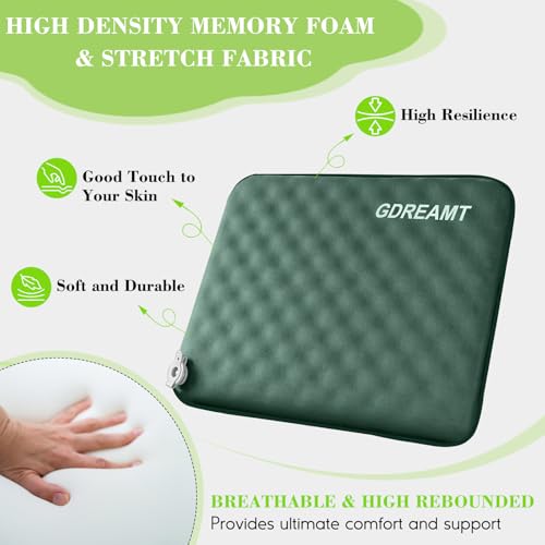 Green Inflatable Seat Cushion Self-Inflating Portable Stadium Seat Pad - 1 Pack