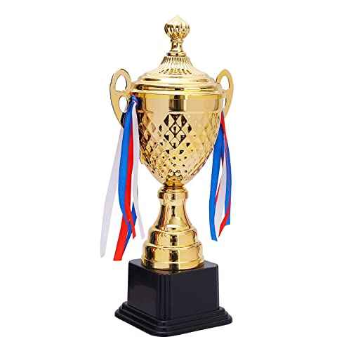 Juvale Gold Trophy Cup - Tournament & Championship Trophy Award - Versatile Awards for Soccer, Basketball & Golf - Rewards for Adults & Kids - 15.2 x 7.5 x 5 in