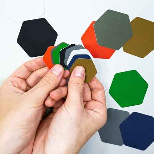 GEAR AID Tenacious Tape Hex ? 2.5¡± & 1.5¡± Repair Patches (4 Patches: Two 2.5¡± & Two 1.5¡±, Black) ? Peel-and-Stick Outdoor Nylon Fabric to Fix Holes and Burns in Down Jackets, Rain Gear and Tents
