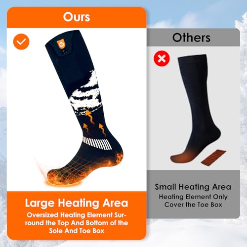 Rechargeable Heated Socks for Men Women Dark Blue 6000mAh App Control Winter Outdoor