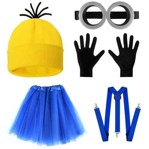 3 Pcs,5Pcs Halloween Costume Accessories Adult, Goggles/Beanie/Gloves, Halloween Cosplay Party Set