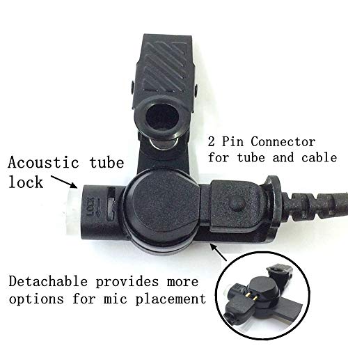 2 Pack Acoustic Tube Headset with Microphone for Motorola Walkie Talkies