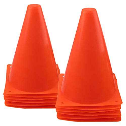7 Inch Plastic Traffic Cones Sport Training Agility Marker Cone for Soccer, Skating, Football, Basketball, Indoor and Outdoor Games