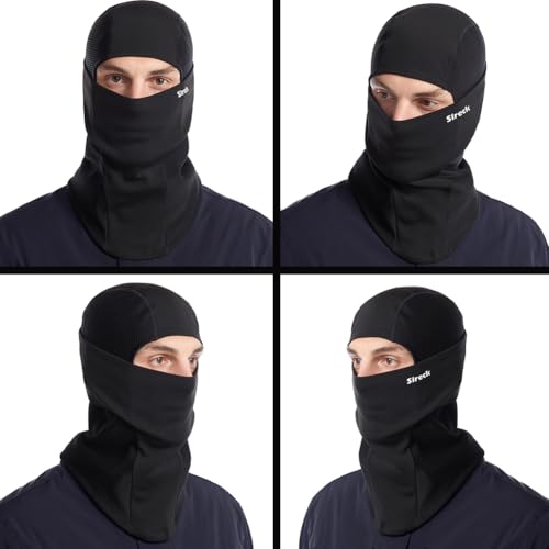 Sireck Ski Mask Balaclava Black Fleece Thermal Face Mask for Winter Men Women