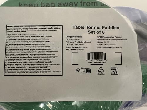 Cannon Sports Table Tennis Paddle - Unbreakable and Weather Resistant for Indoor Outdoor Use (Assorted)