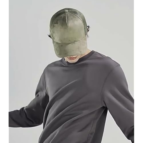 Suede Mesh Back Baseball Cap for Men Women Trendy 6-Panel Baseball Hats Sports Hat Sun Hat for Outdoor
