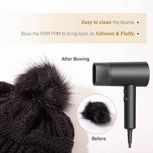 TOP-EX PolarWool¢â 100% Merino Wool Winter Slouchy Beanie for Women with Faux Fur Pom - Satin or Fleece Lined for Cold Weather