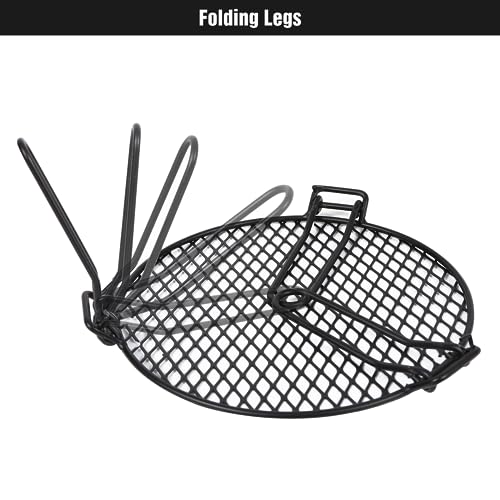 REDCAMP Folding Campfire Grill Top for Solo Stove Bonfire - Iron, 18 Inch