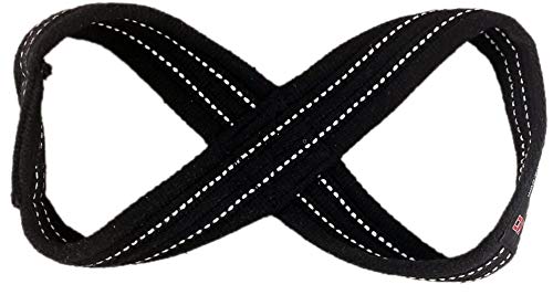 Deadlift Straps Best Straps ON The Market Figure 8 Lifting Straps The #1 Choice for Power Lifters weightlifters workout Enthusiasts (70 cm Up to 8.0" Wrist Circumference, Black with White Strips)