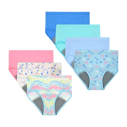 Hanes Toddler Girl Potty Trainer Briefs 4-5T Blue Teal 7 Pack Moisture-Wicking