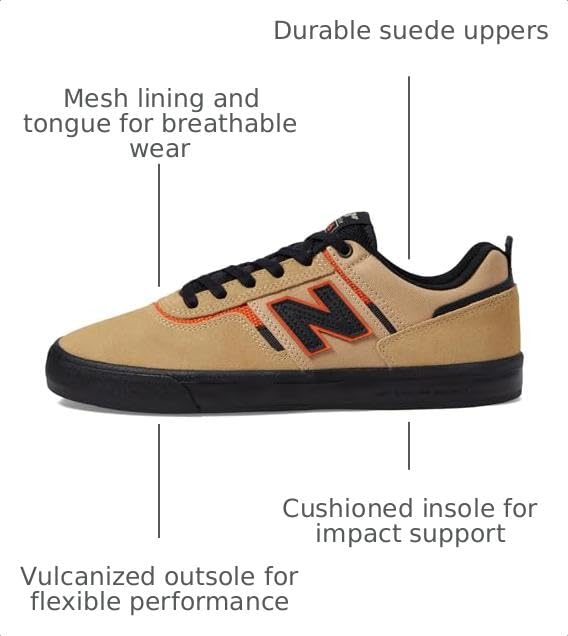 Unisex Skateboarding Shoes - New Balance Numeric 306 V1 Khaki Black 8 Women/6.5 Men