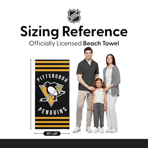 NHL Pittsburgh Penguins Beach Towel - 30x60 Inch Cotton Polyester Fan Gear
