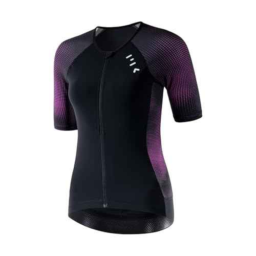 MY KILOMETRE Women's Triathlon Top, Padded, Quick-Dry,Slimming Fit, Secure Lock Zipper, Back Pockets, UPF 50+ UV Protection