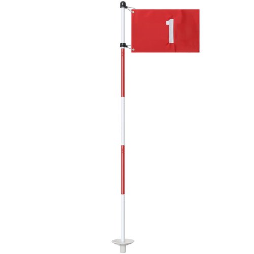 Golf Flagstick for Yard, Golf Flag for Putting Green, Portable 5-Section Design Golf Pin Flag for Backyard Practice