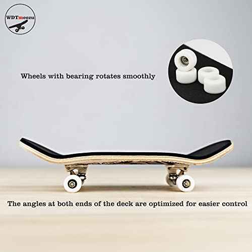 Wood Fingerboard and Finger Skateboard Flat Rail Set Fingerboard with Bearing Wheels and Professional Prop for MINI Skateboard Rail Made of Metal 10" Long