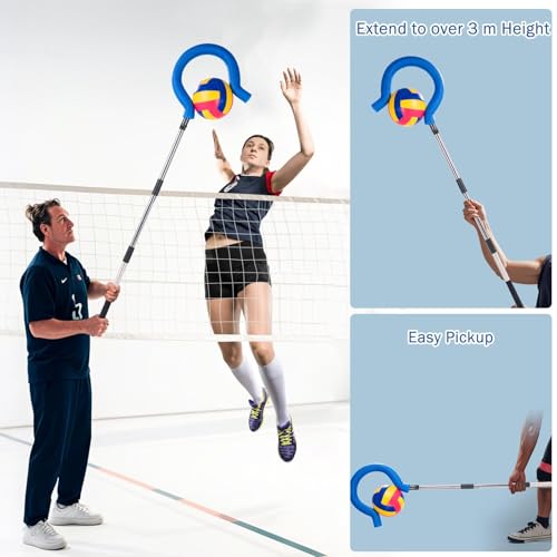 Adjustable Volleyball Spike Trainer with Foam Hook for Practice & Training