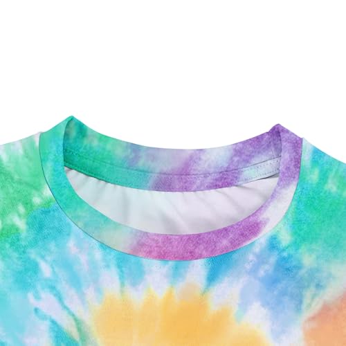 Boys Rash Guard Long Sleeve Swim Shirt UPF 50+ Sun Protection - Large Tie Dye