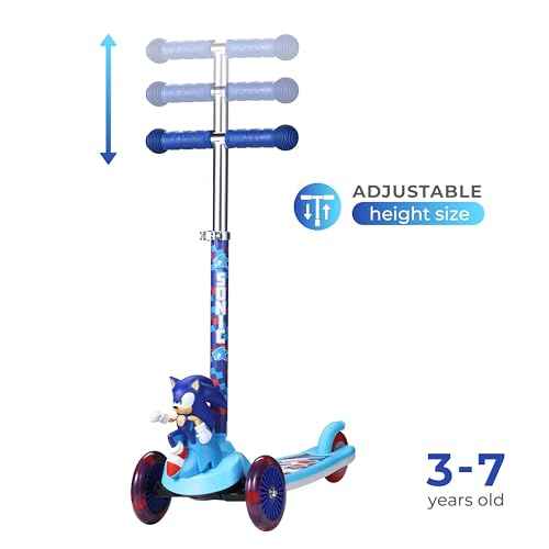 3D Kick Scooter for Kids, Self-Balancing 3 Wheeled Light Up Scooter with Extra Wide Anti-Slip Deck, Rear Brake, Lean to Steer, Lightweight Design, for Kids 3 and up, 75 LB Limit